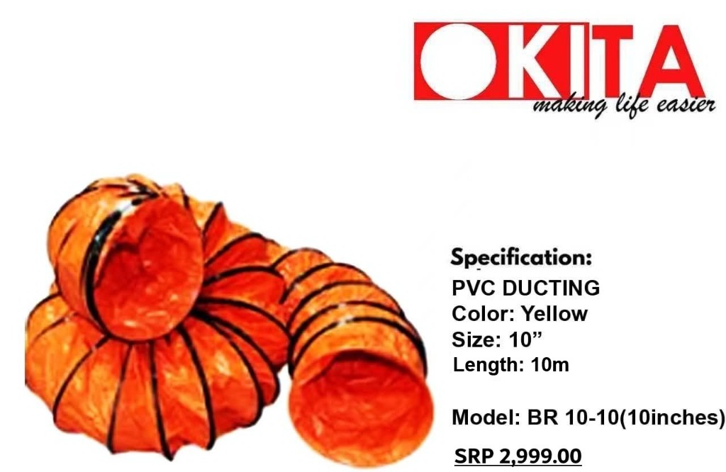 OKITA PVC ducting 10 inch product flyer