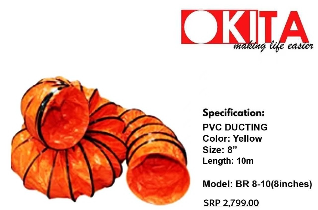 OKITA PVC ducting 8 inch product flyer